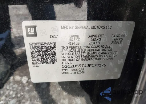 2018 Chevrolet Malibu Lt from USA, damaged, VIN 1G1ZD5ST4JF174175